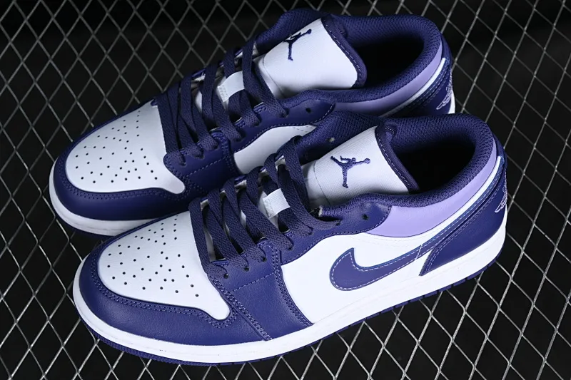 All categories Air Jordan Jordan series basketball shoes Air Jordan 1 Low G version pure original Air Jordan 1 Low AJ1 Joe 1 white and purple low-top cultural casual sneakers 553558-515